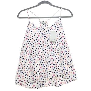 Rails Gwen Corazon Silk Heart print Camisole, NWT